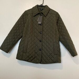 Jones New York Olive Quilted Jacket
